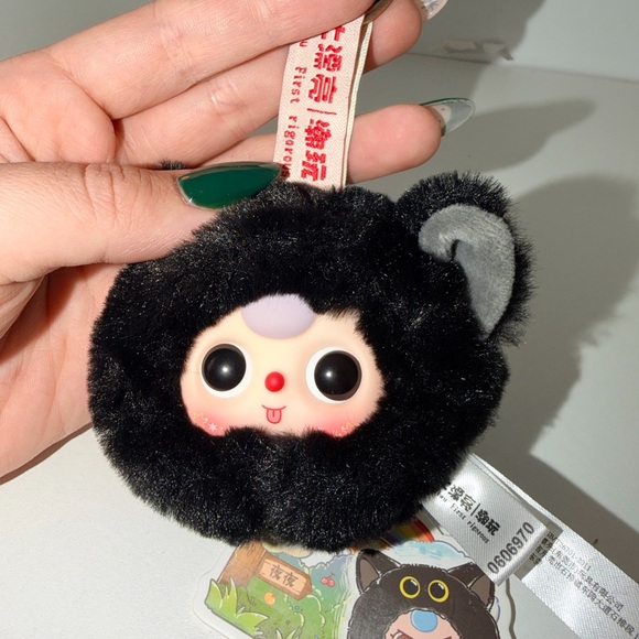 Baby Three Tiny Animal Plush Pendant Confirmed - Black Cat - Picture 4 of 5
